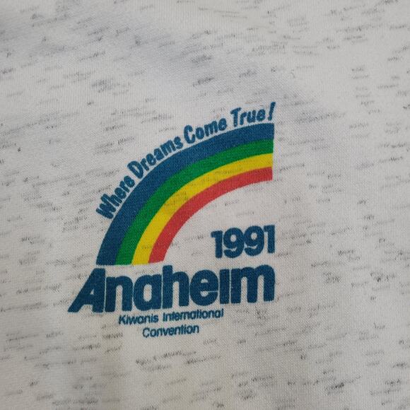 Vintage 1991 Anaheim Sweatshirt Women L/XL 24x23 Ringer Baggy - Picture 14 of 15